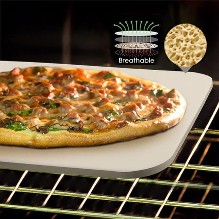 3PCS Square Pizza Stone Baking Tray for Oven Grill Pizza Bread Cooking 38x30cm