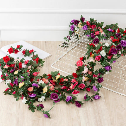 6PCS Artificial Flower Vine Wall Hanging Decoration Home Yard Durable Faux Plant