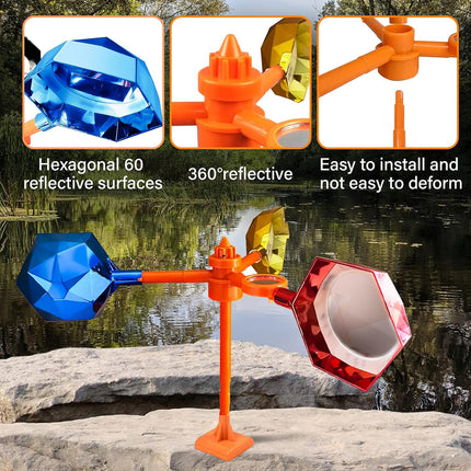 Solar Bird Repeller with 360-Degree Rotation Reflective Rainproof
