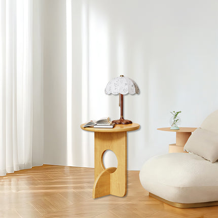 Wooden Round Side Table Sofa Corner Table Simple Family Living Room End Table