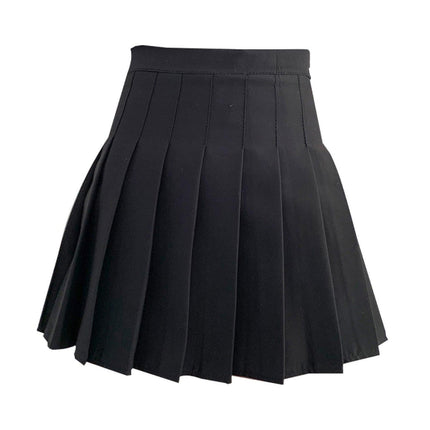 Black Women's High Waist Pleated Tennis Skirt Summer Slimming Black Fashion New - Aimall