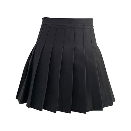 Black Women's High Waist Pleated Tennis Skirt Summer Slimming Black Fashion New - Aimall