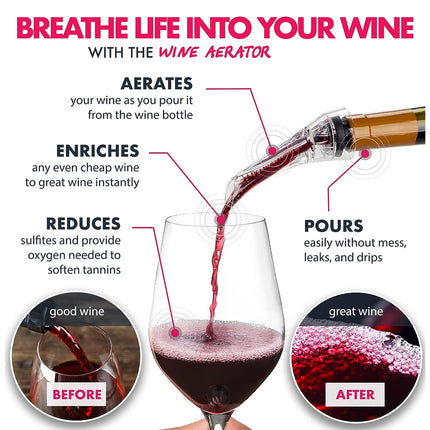 Wine Aerator Pourer with Gift Box Fast Red Wine Air Infusion Single or Three Piece Set