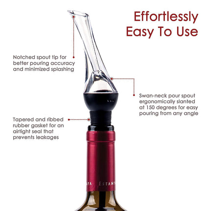 Wine Aerator Pourer with Gift Box Fast Red Wine Air Infusion Single or Three Piece Set