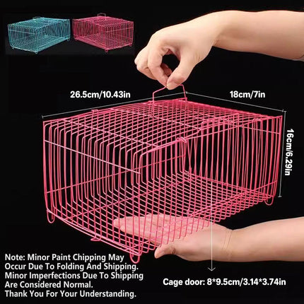4pcs Wire Simple Bird Cage Hamster Cage Portable Small Animal Enclosure Set
