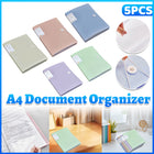 5PCS A4 Folder 30 Clear Pockets Document File Organizer for Office School Use