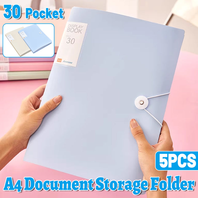 5pcs A4 Folder Transparent Multi Layer Document Bag Student Test Paper Storage