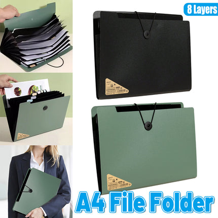 8 Cell File Folder Organizer Bag Test Paper Storage Document Holder School Office