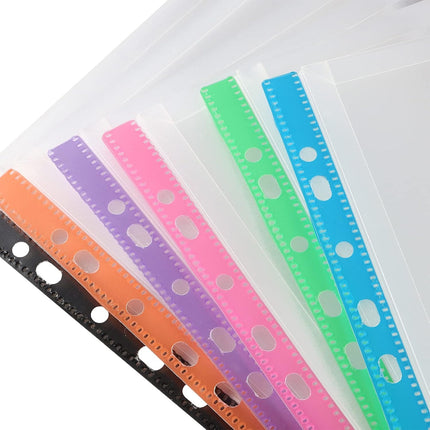 12 PCS A4 Binder Pouch 11Hole Vertical File Bag Waterproof For Document Storage