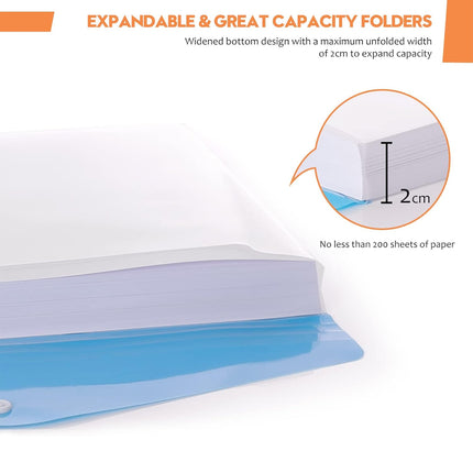 12 PCS A4 Binder Pouch 11Hole Vertical File Bag Waterproof For Document Storage