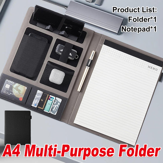 A4 Multifunctional Business File Folder Sturdy for Office Document Paper Storage