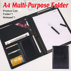 A4 Multifunctional Business File Folder Leather for Document Paper Storage Use