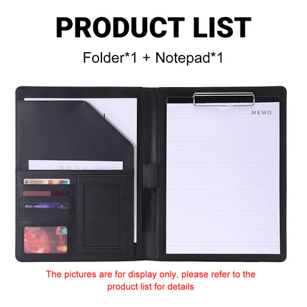 A4 Multifunctional Business File Folder Leather for Document Paper Storage Use