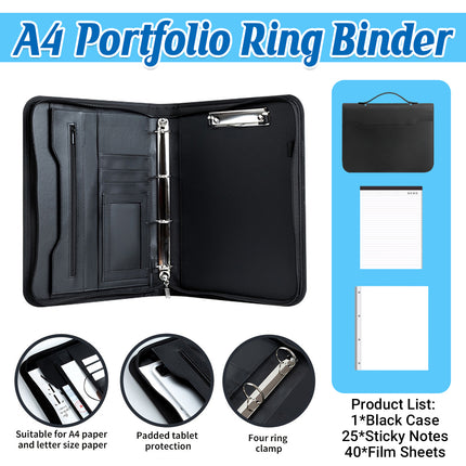 A4 Portfolio Ring Binder Durable Material For Office School Document Storage