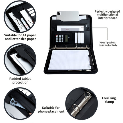 A4 Portfolio Ring Binder Durable Material For Office School Document Storage