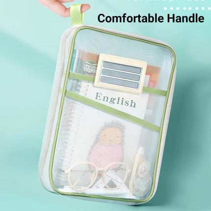 4PCS A4 Clear Zipper File Storage Bags Large Capacity for Documents Books Papers