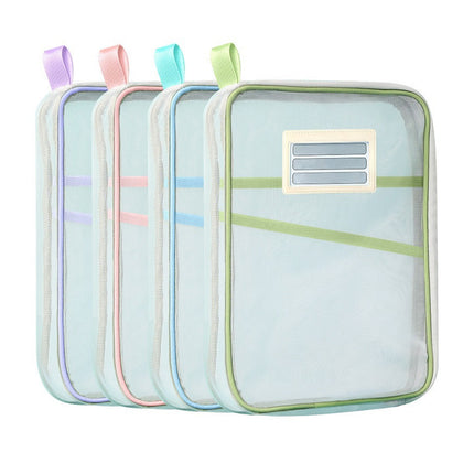 4PCS A4 Clear Zipper File Storage Bags Large Capacity for Documents Books Papers
