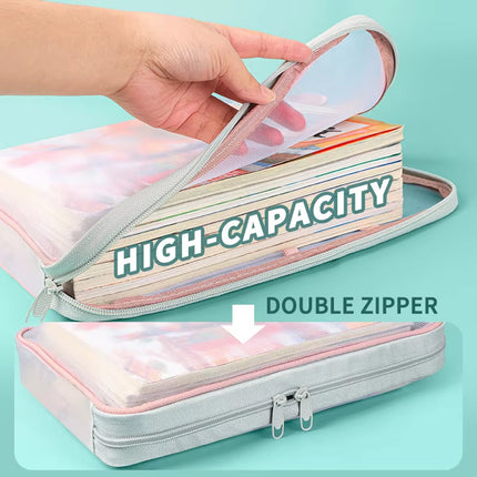 4PCS A4 Clear Zipper File Storage Bags Large Capacity for Documents Books Papers