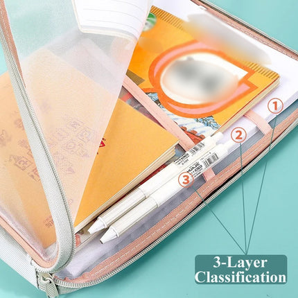 4PCS A4 Clear Zipper File Storage Bags Large Capacity for Documents Books Papers