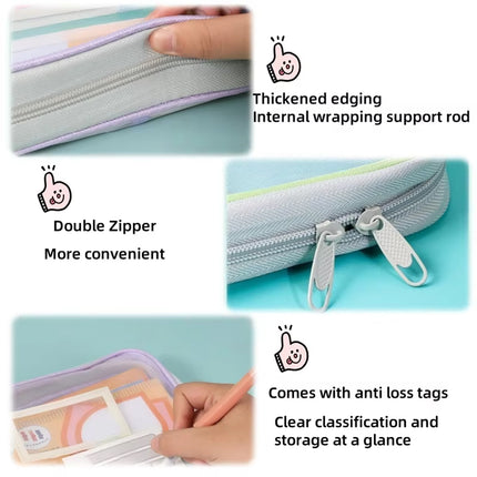 4PCS A4 Clear Zipper File Storage Bags Large Capacity for Documents Books Papers