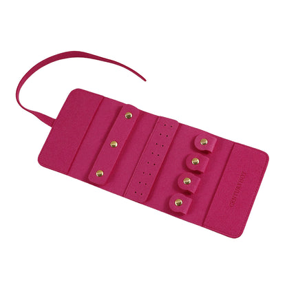 Portable Microfiber Jewelry Storage Bag Roll Organizer for Earrings Necklaces