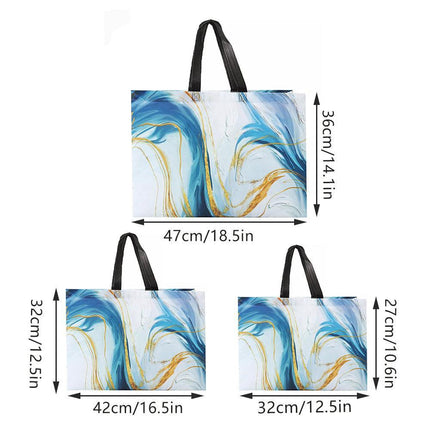 25xFashion Non Woven Tote Bags Reusable Shopping Bags Clothing Store Blue