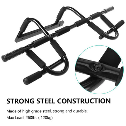 Pull Up 2-Bar Doorway Trainer Home Indoor Gym Fitness Equipment Stable Durable