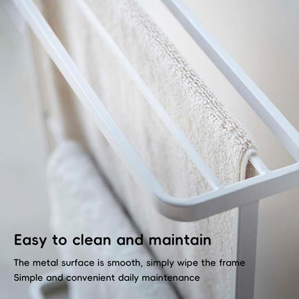 Freestanding Bathroom Towel Rack Metal 64.5x15x75cm Black/White Space Saving