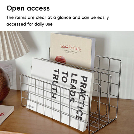 Minimalist Desktop Book Holder Metal Book Rack Organizer Home Office Desk Use