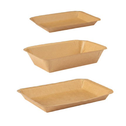 100PCS Kraft Paper Plates Lunch Box Food-Grade Water abd Oil Repeleent Outdoor