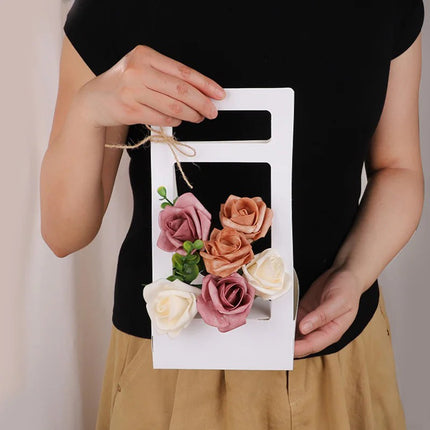 30PCS Flower Gift Packaging Boxes with Handle Durable Birthday Wedding Favors
