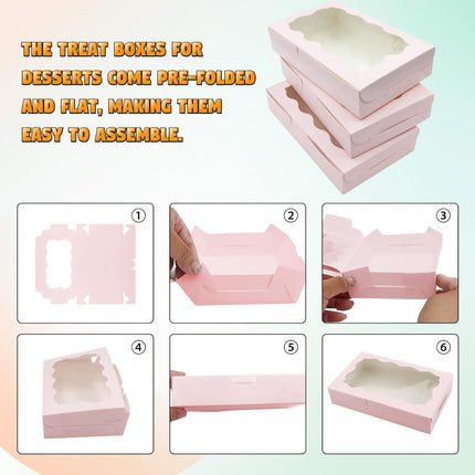 50PCS Kraft Cake Box Large Capacity Easy to Use 3 Colours Packaging