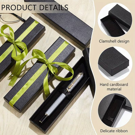 Black Pen Gift Box Set 20pcs Clamshell Storage Case for Fountain Ballpoint