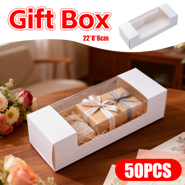 50PCS Gift Boxes with Clear Window Jewelry Presentation Boxes for Retail