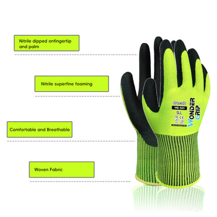 2 Pairs Nitrile Coated Garden Work Gloves Breathable Oil Resistant Non Slip