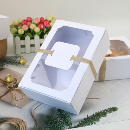 24PCS Kraft Candy Box with Clear Window Easy to Assemble Durable Gift Boxes