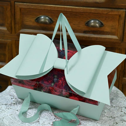 5PCS Bow Gift Box Transparent PVC Design with Ribbon Wedding Party Favor Boxes