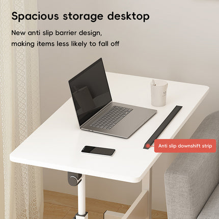 Moveable Foldable Table with Wheels Adjustable Height Space Saving Home Bedroom