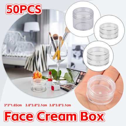 50PCS Clear Face Cream Box 5/10/20g Empty Cosmetic Container Portable Refillable
