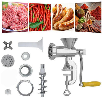 Manual Kitchen Meat Grinder Mincer Stuffer Table Hand Sausage Filler Maker Au