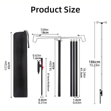 Outdoor Camping Light Stand Portable Camp Lighting Pole Adjustable Stand for Use
