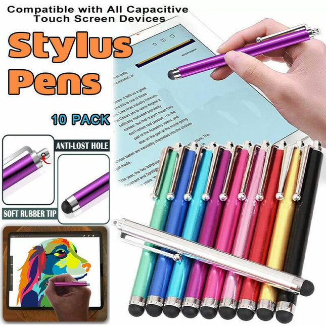 10X Capacitive Touch Screen Stylus Pen 9mm For Multiple Devices - Aimall