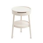 Minimalist Double Layer Small Round Table Build-In Paper Box Space Saving