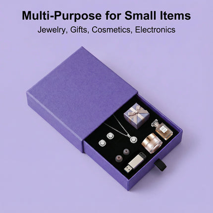 10PCS Jewellery Storage Box Set Drawer Style 9x9x3cm Velvet Lined 3 Colours