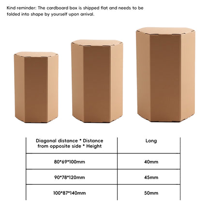 20PCS Kraft Paper Gift Box Hexagon Party Wedding Casndy Craft Packaging Box