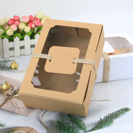 24PCS Kraft Candy Box with Clear Window Easy to Assemble Durable Gift Boxes
