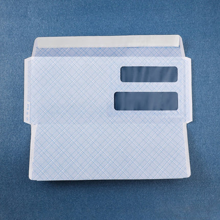50 Pack White Double Window Business Envelopes Peel and Seal Mailing Envelopes