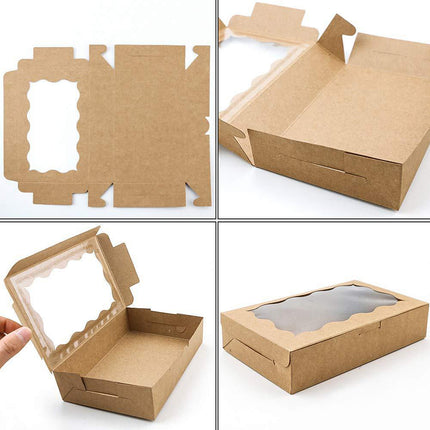 50PCS Kraft Cake Box Large Capacity Easy to Use 3 Colours Packaging