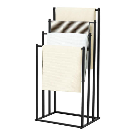 4 Bar Metal Vertical Towel Storage Rack 44x30x96cm Durable for Bathroom Bedroom