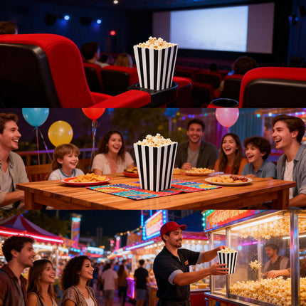 100PCS Popcorn Box Food-Grade Large Capacity Disposable Snack Boxes for Party